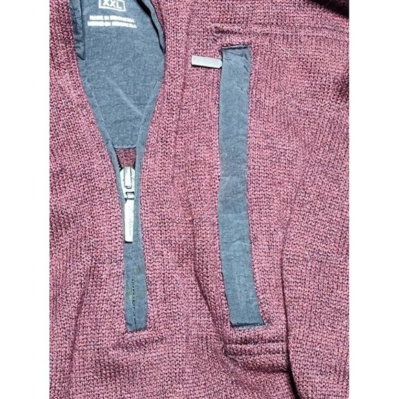 Eddie Bauer Men's XXL 1/4 Zip Pullover Sweater Maroon Polyester - Picture 3 of 7